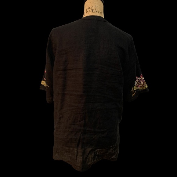 Johnny Was Maisie Embroidered Linen Blouse M - Picture 5 of 12